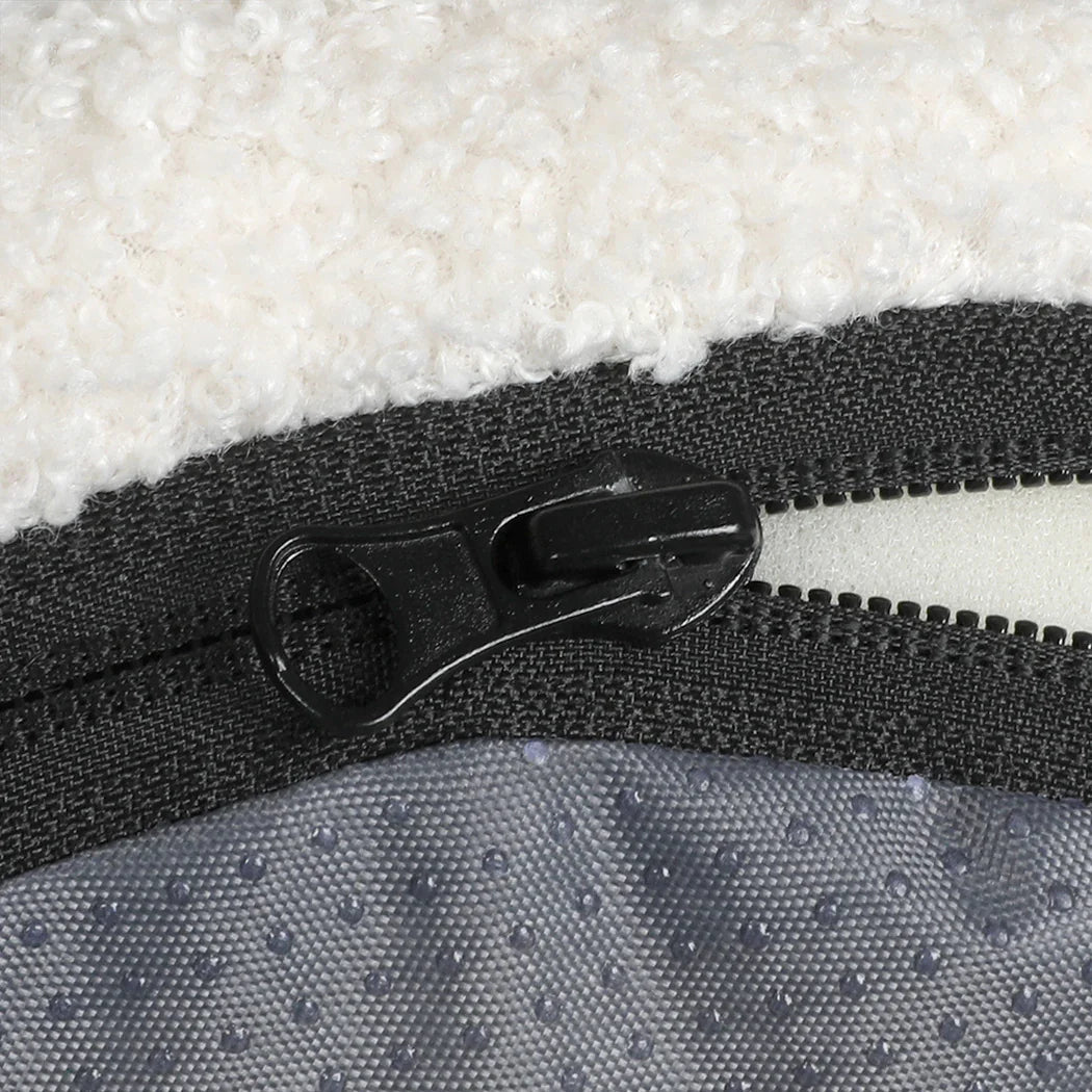 Pawz L Size Orthopedic Dog Bed with Sherpa Plush Removable Cover in White-2029387208699547651