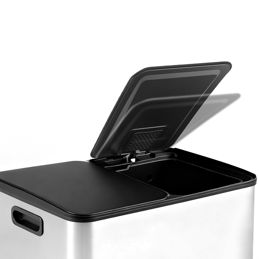 Toque 60L Pedal Bin Kitchen Waste Can Recycling Dustbin-2006733412735520771