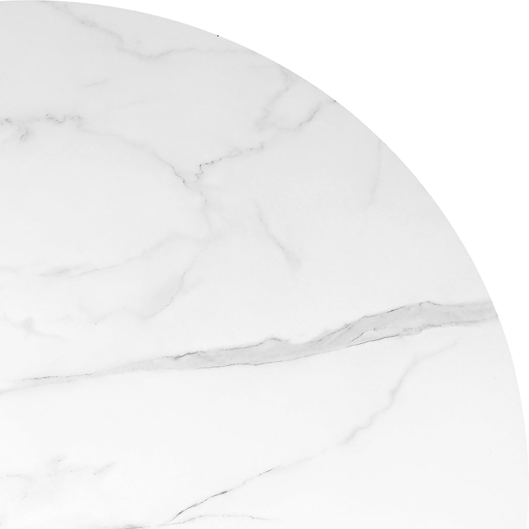 Levede Dining Table Round Rubberwood Base 100cm White 100 CM-1864183291834404867