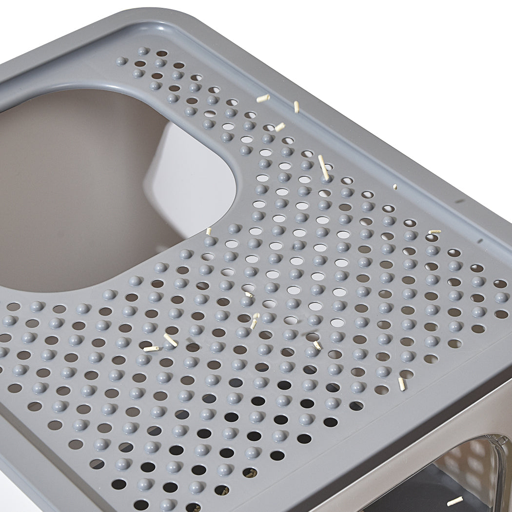 PaWz Cat Litter Box Fully Enclosed Kitty Grey-2018816755983585283