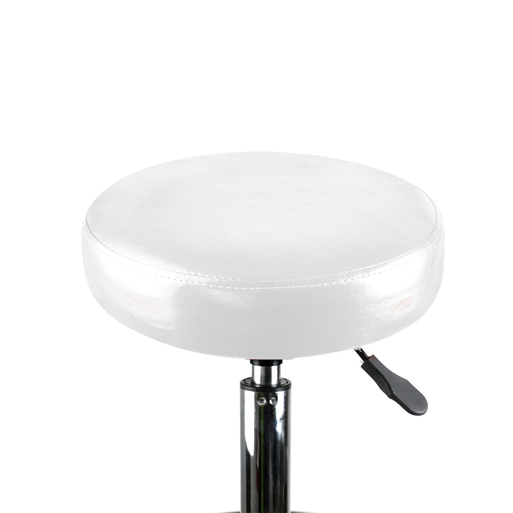 2x Levede Swivel Salon Barstool Hairdressing White-1864184633558700035