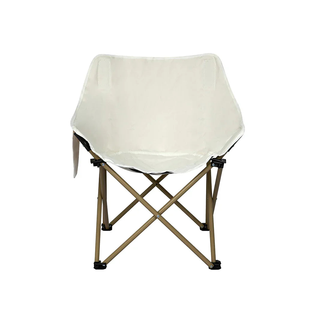 Levede Folding Camping Moon Chair Lightweight Beige-2018816695149400067
