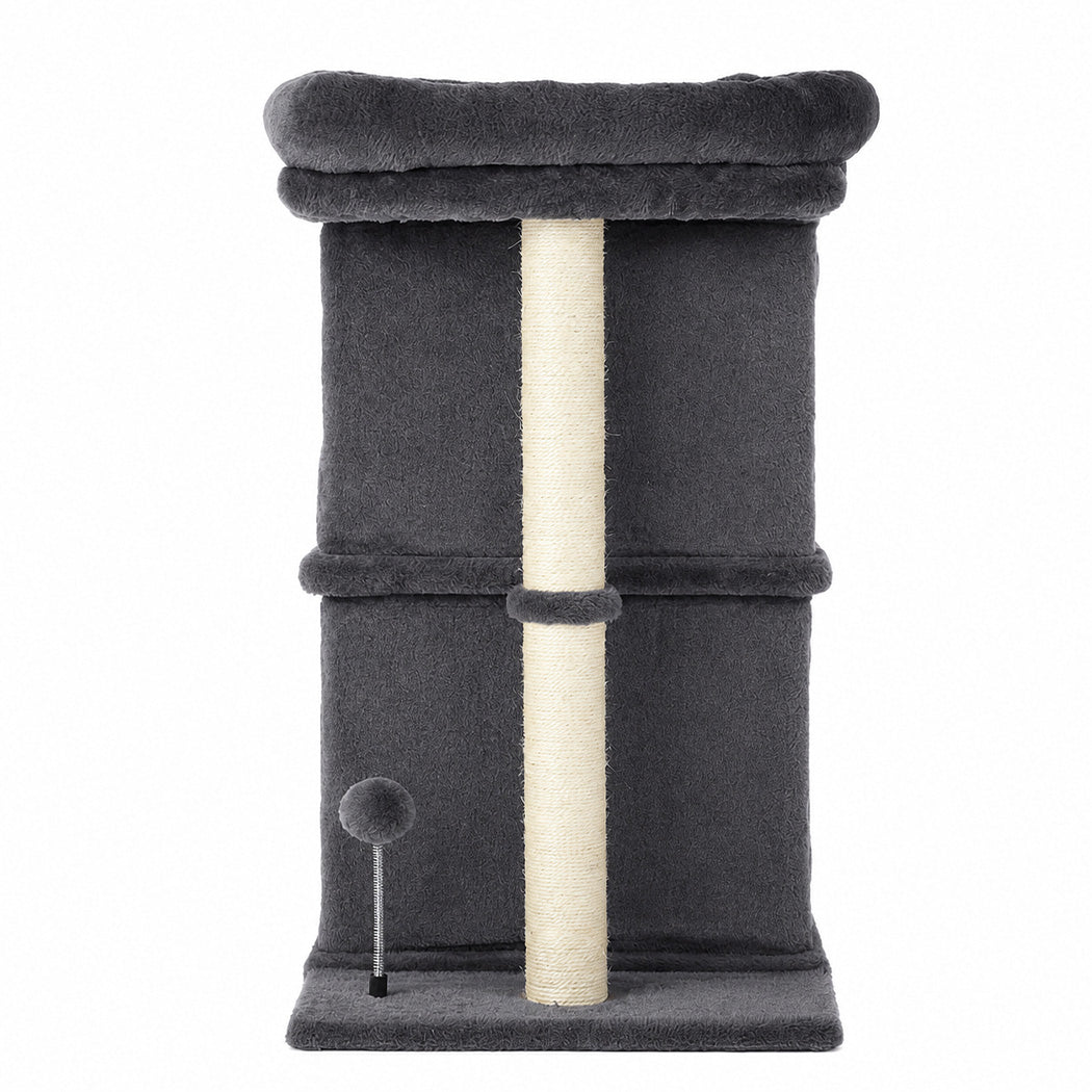 Pawz Cat Tree Cat Tower Top Perch Sisal Post E1 Particle Board Dark Grey-2100034992326447107