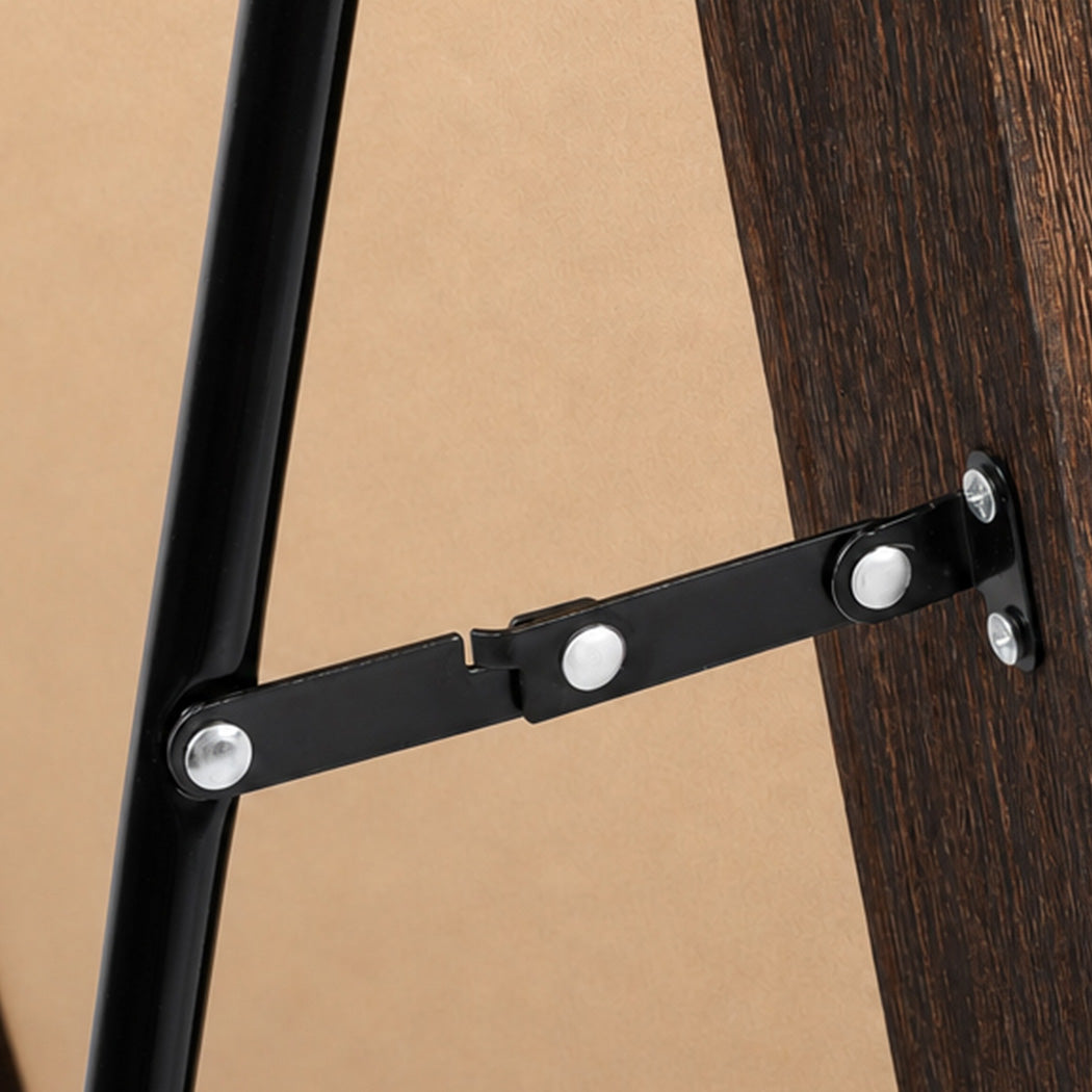 Yezi Mirror Full Length 4mm Tempered Glass Stand Lean Mount Bedroom Brown-2100034941516648451