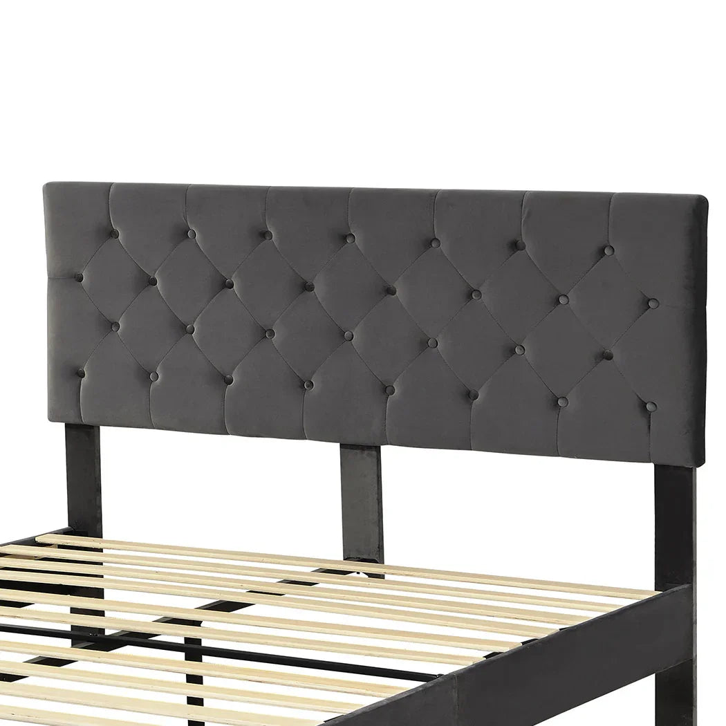 Levede Bed Frame Double Size Mattress Grey-2006733224109281283