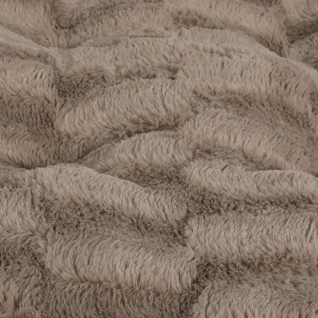 Dog Calming Bed Warm Soft Plush Comfy XL Khaki X-Large-2029387225019584515