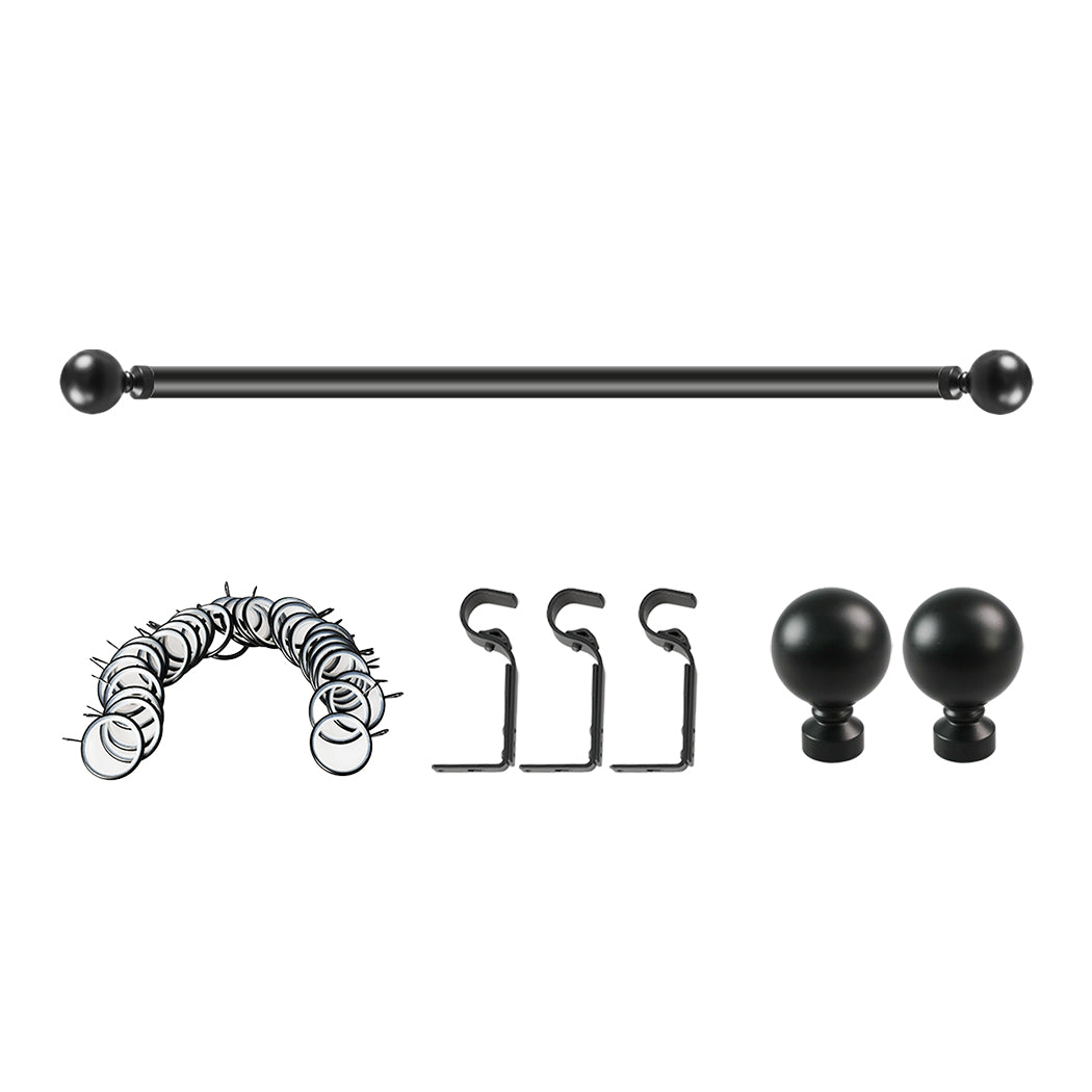 Marlow Steel Curtain Rod Quiet Rail Black-2029387285493059587