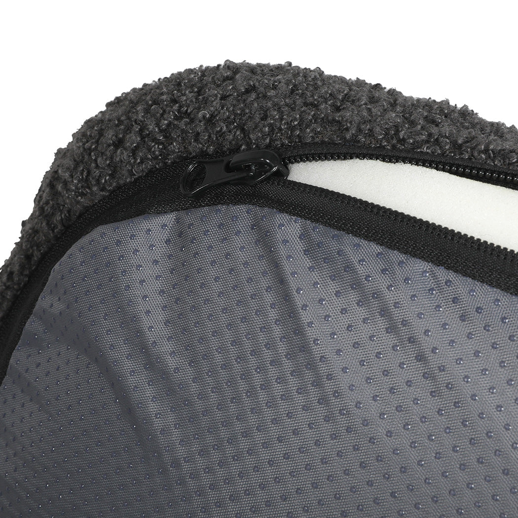 Pawz M Size Orthopedic Dog Bed with Sherpa Plush Removable Cover in Grey-1937319822924845059