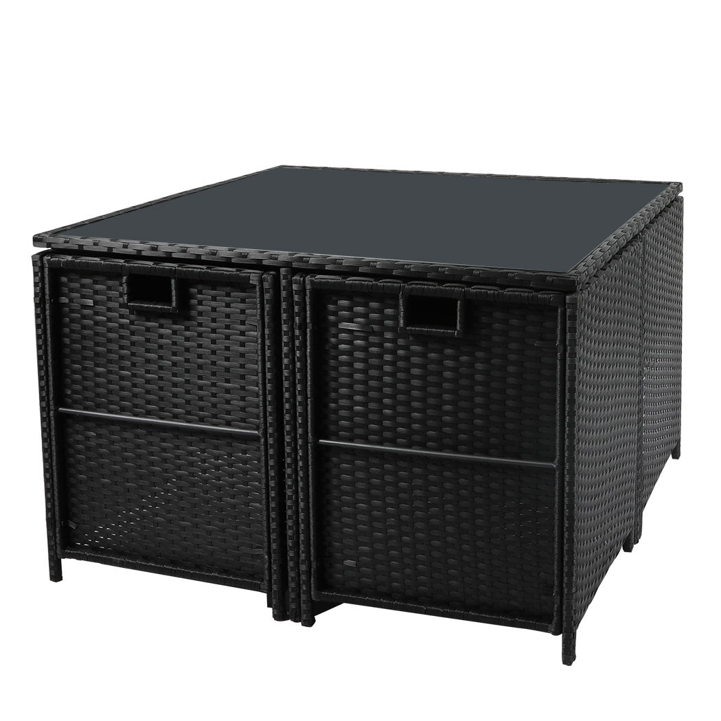 Levede 9PCS Outdoor Table Chair Set-1975420436934168579