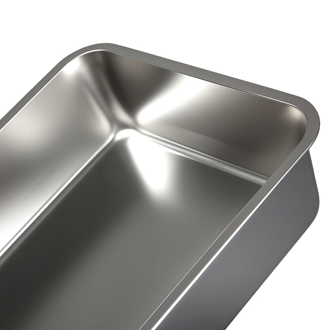 Pawz Stainless Steel Large Semi-Enclosed Cat Litter Box-2050056807145148419