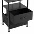 Levede Bedside Table with Charging Station LED Lights Black-2100034980859219971
