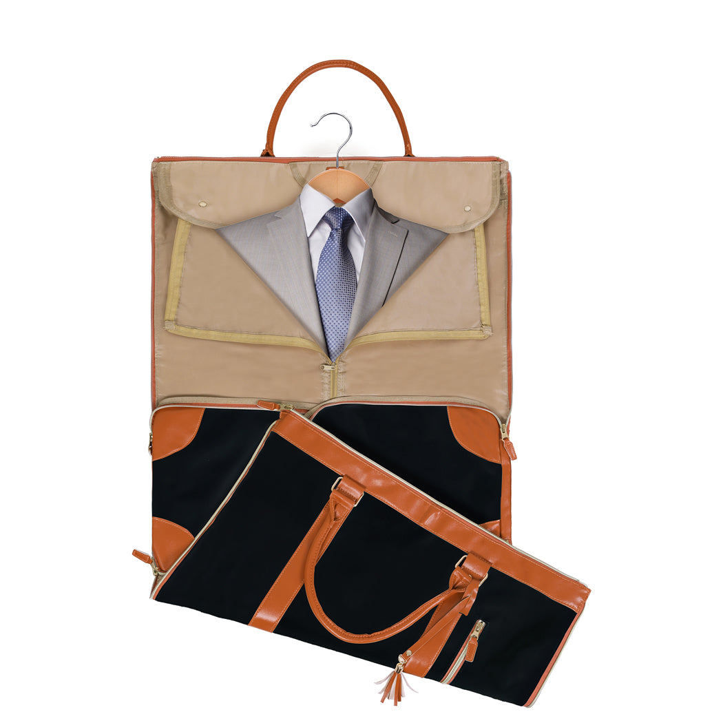 Slimbridge Garment Bags 2 in 1 Hanging Suit Bag Black-2029387203603468291