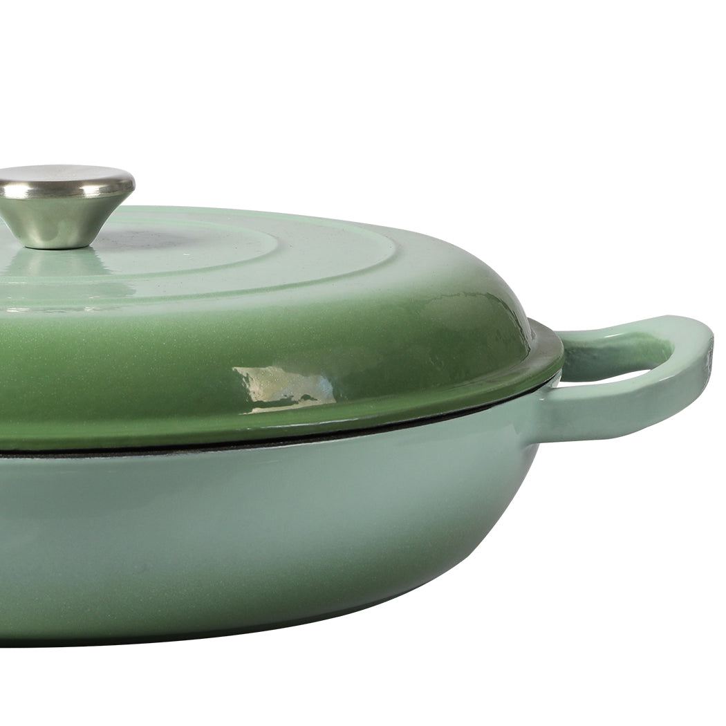 TOQUE 3.5L Enamel Dutch Oven Pan in Green Colour-1864184348740292611