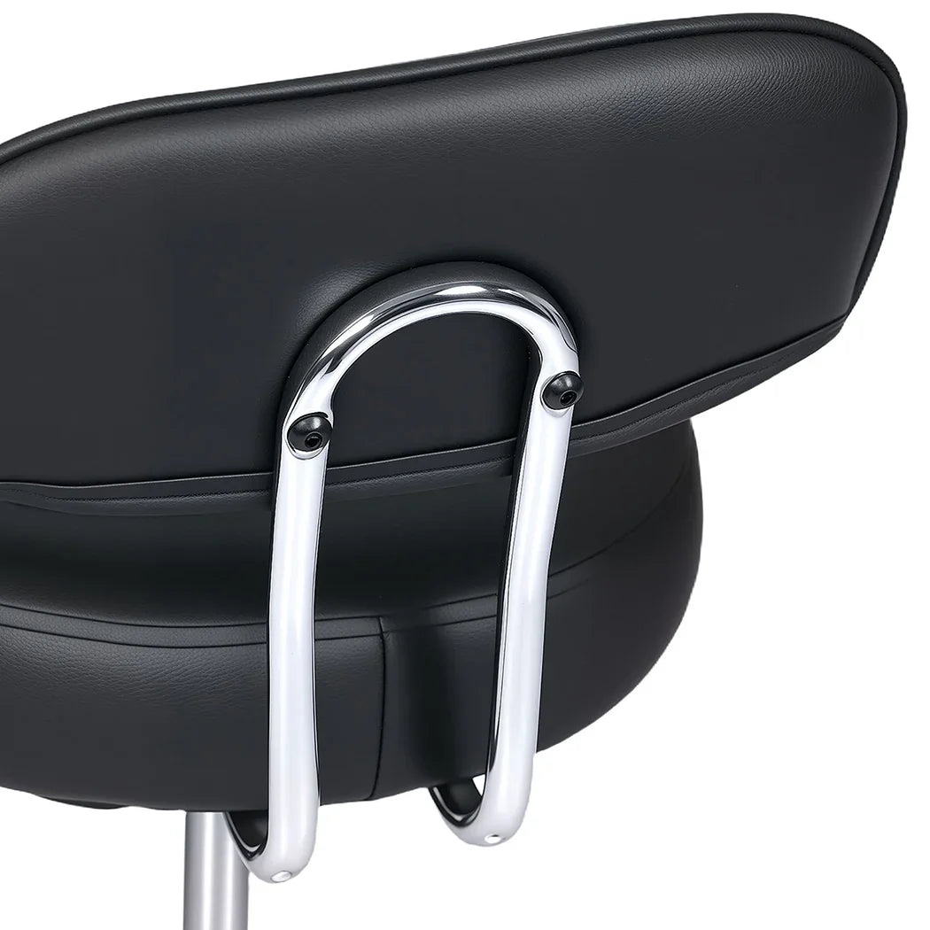 Levede Swivel Office Chair Round Rolling Stools PU Leather Height Adjustable-2050056760236052483