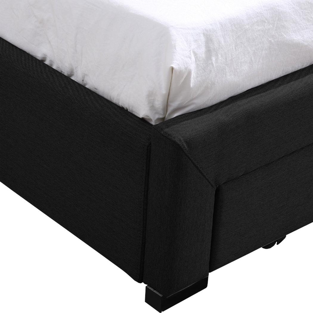 Levede Queen Bed Frame Fabric Tufted Dark Grey-2006733223215894531