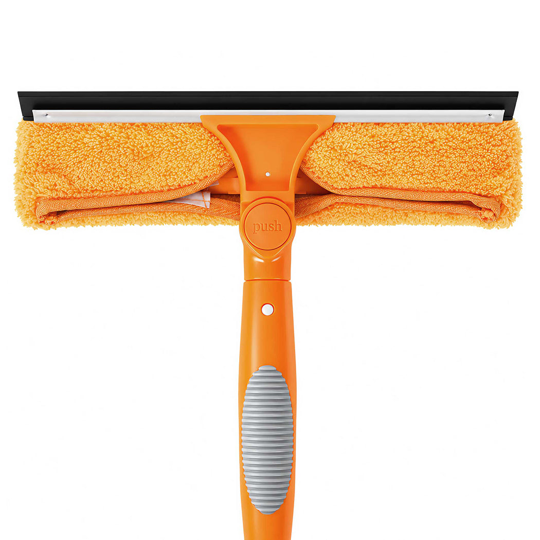 Traderight 7.2M Telescopic Window Cleaner 2-In-1 180°Rotating Squeegee Orange-2109799593892581380