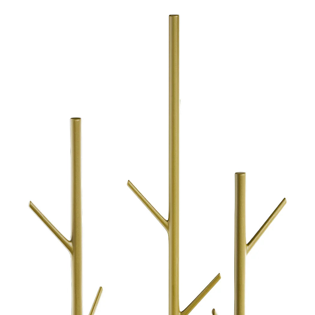 Levede Coat Rack Clothes Stand 8 Hook Organizer Gold-2018816841975205891