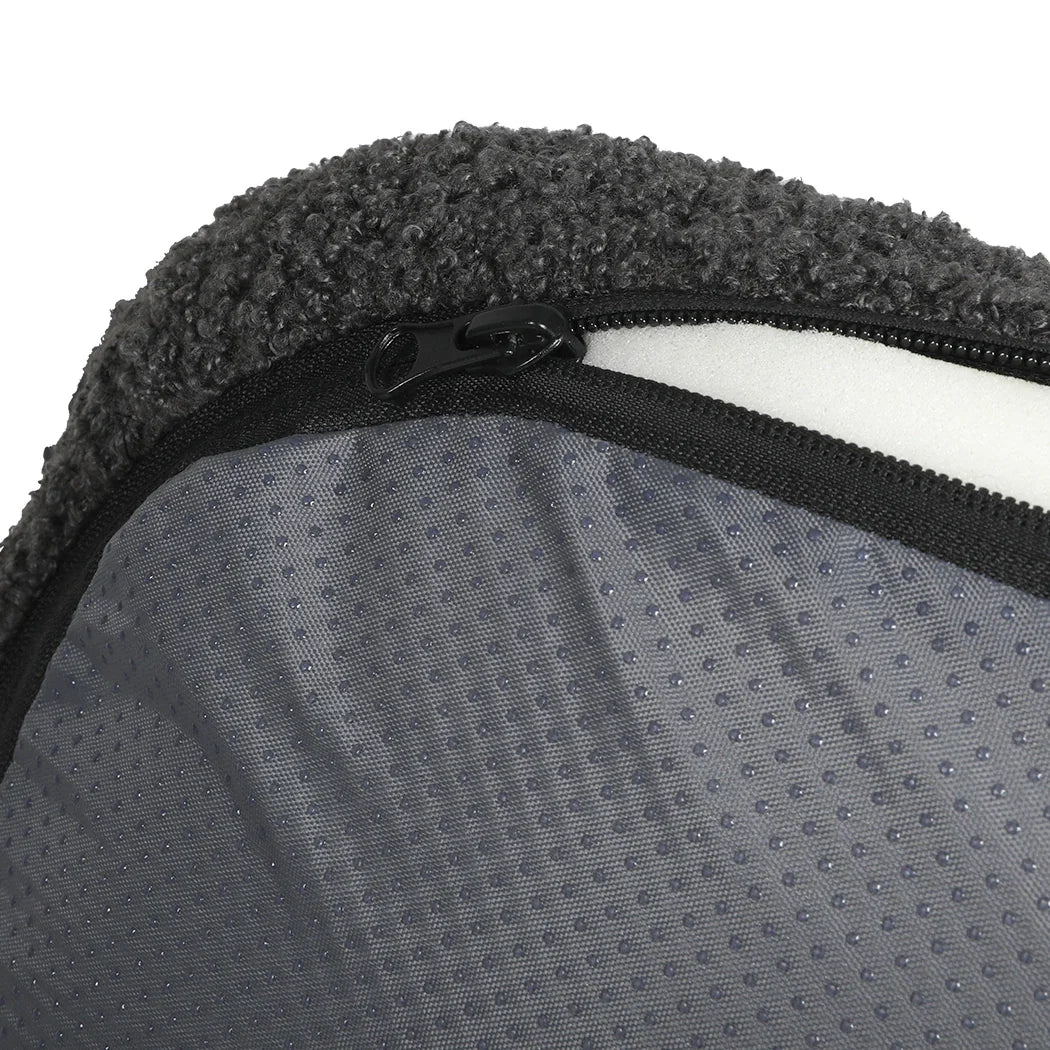 Pawz S Size Orthopedic Dog Bed with Sherpa Plush Removable Cover in Grey-2006732709472374787