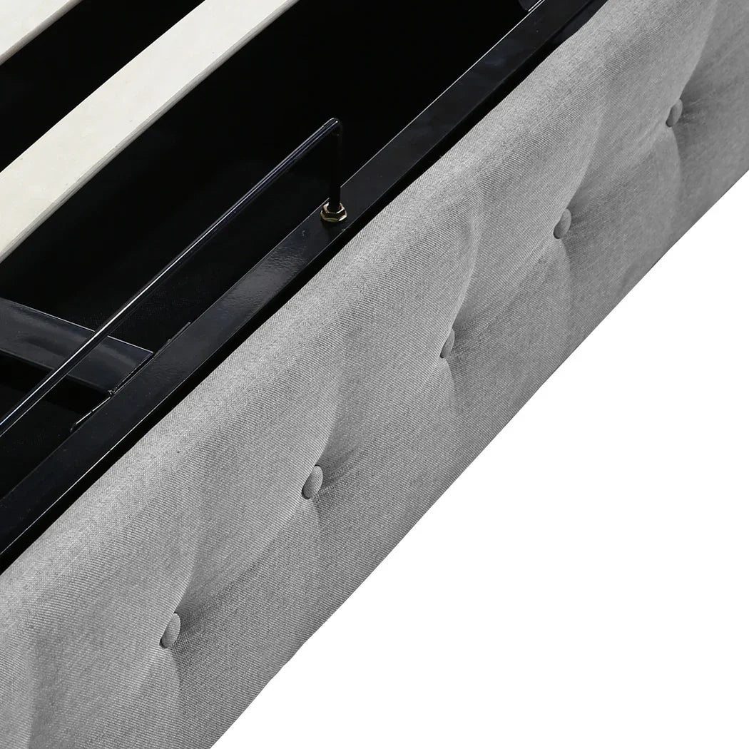 Levede Queen Bed Frame Fabric Tufted Grey-2006733223052316675