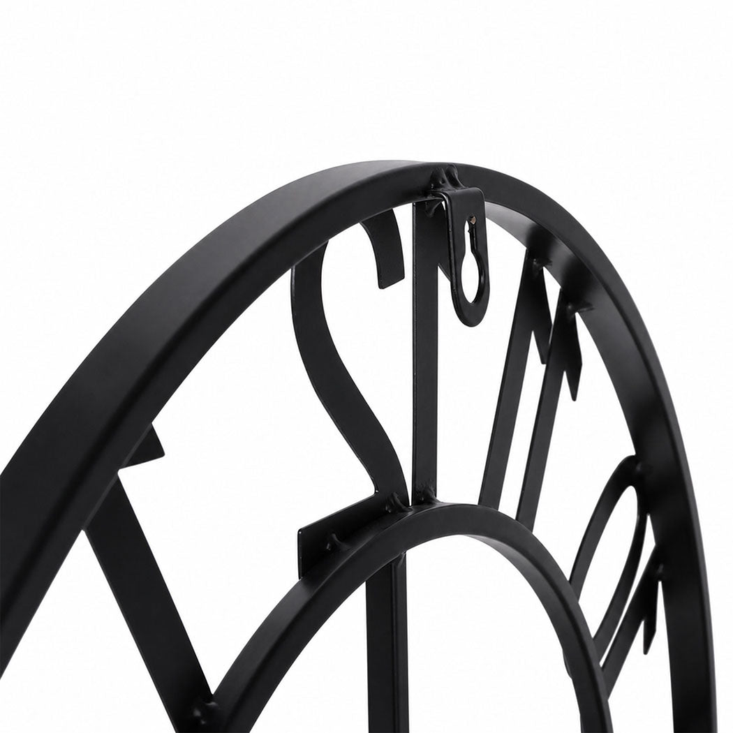 Yezi Wall Clock Silent Quartz 40cm Easy Read Dial for Bedroom Decor Black-2109799589866049540