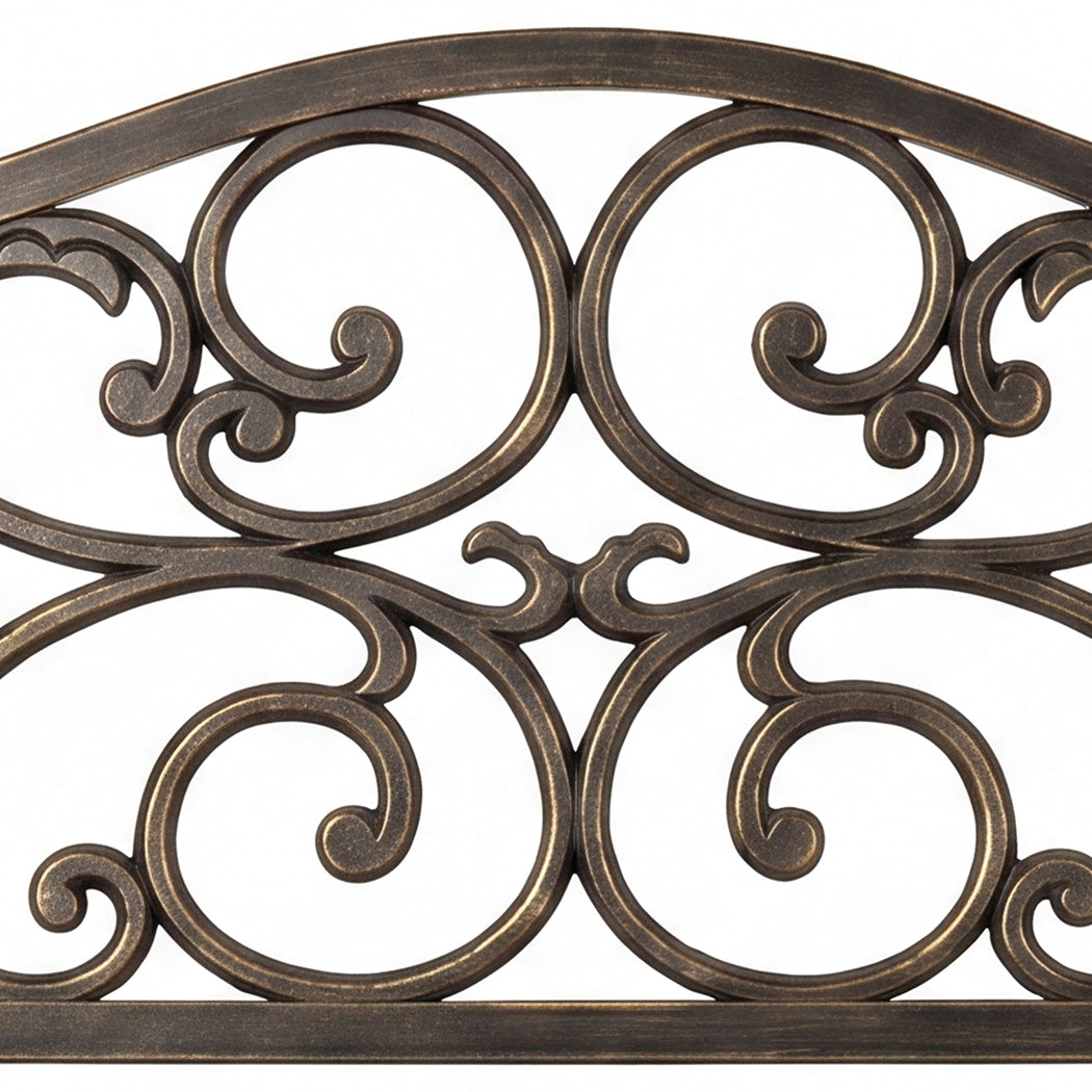 Levede Garden Bench Seat Outdoor Patio Park Lounge Backyard Chair Bronze 3 Seat-2072893558347665411