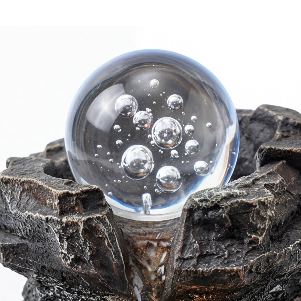 Spector Tabletop Water Fountain Indoor water fountain LED Resin Brown Black-2100034948131065859