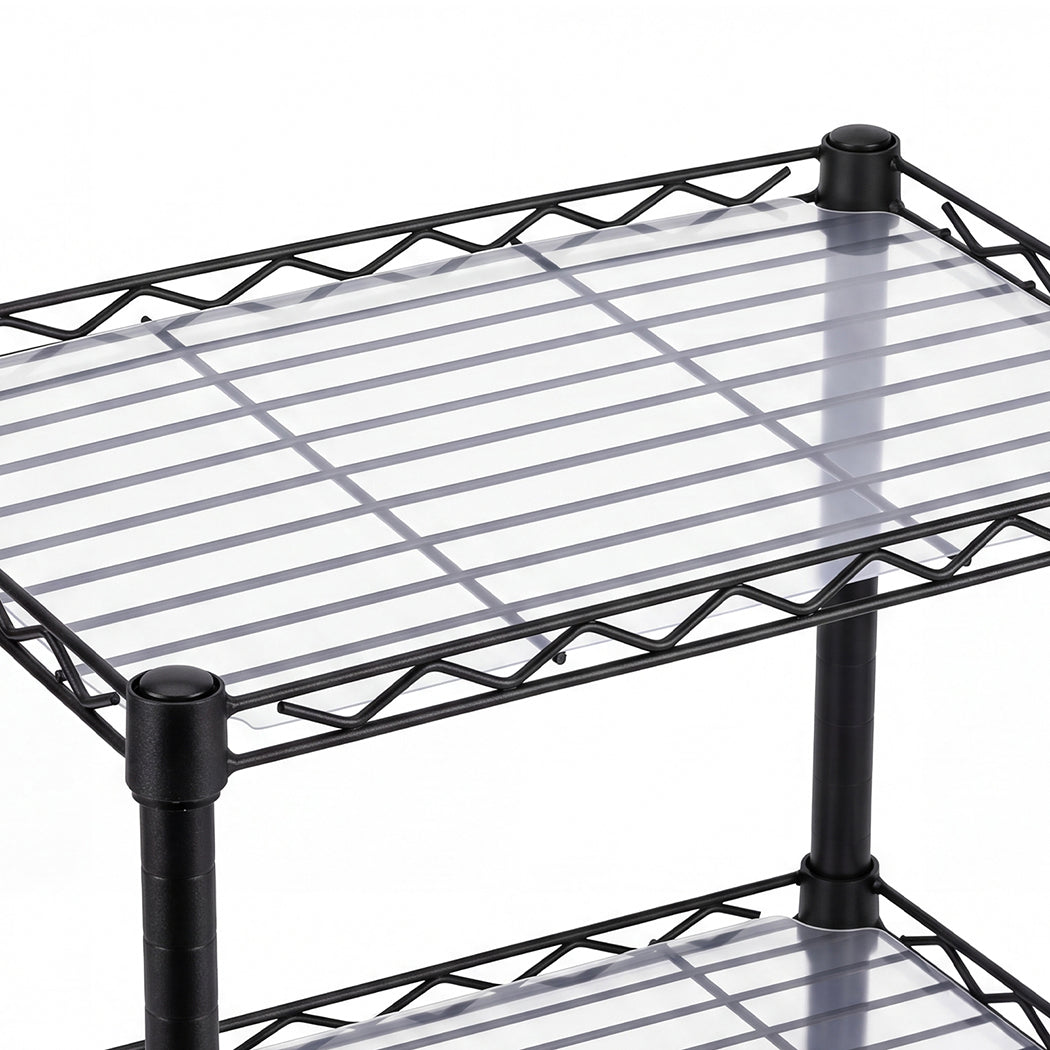 Levede Storage Shelves 6 Tier Carbon Steel Wire Rack Shelving Unit Kitchen Black-2109799590298062852