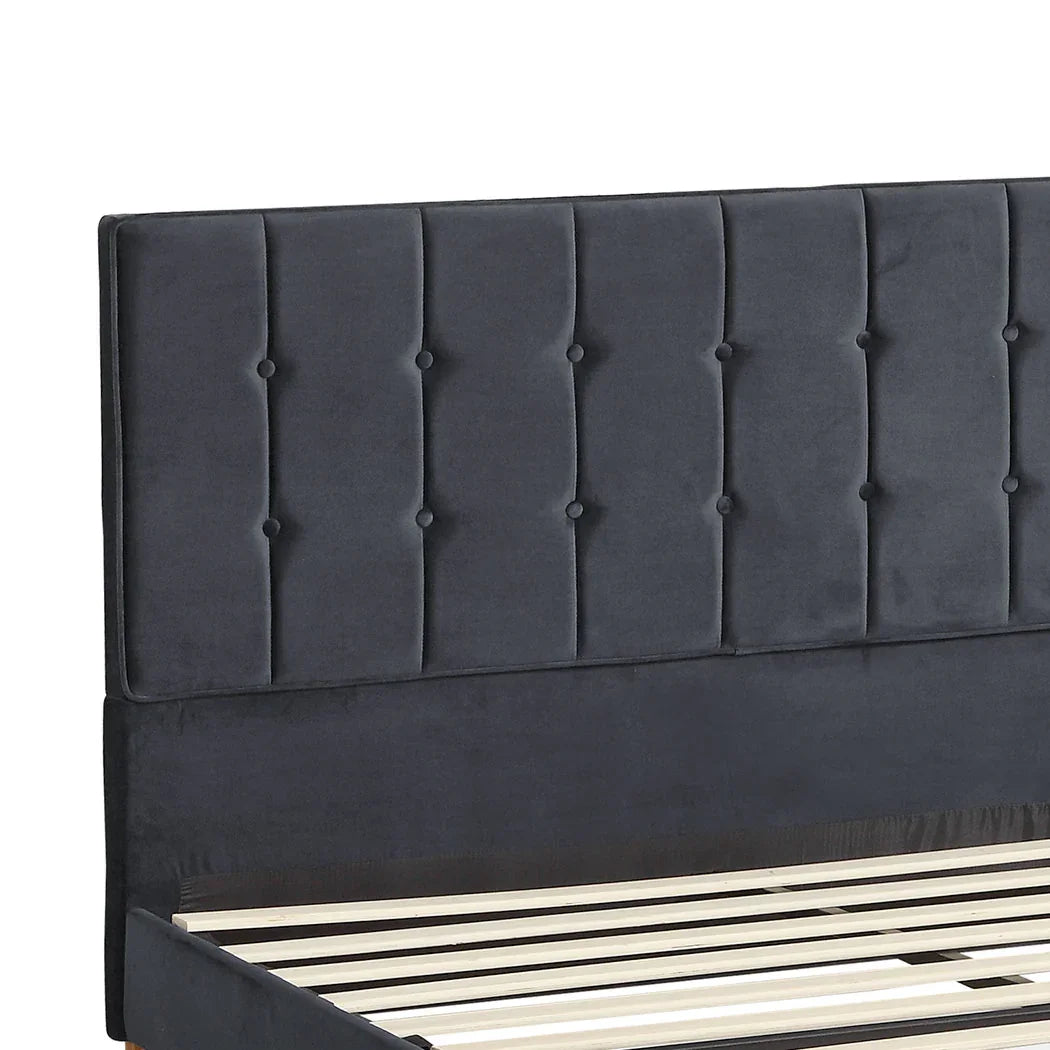 Levede Fabric Bed Frame Double Mattress Grey-2006733223580798979