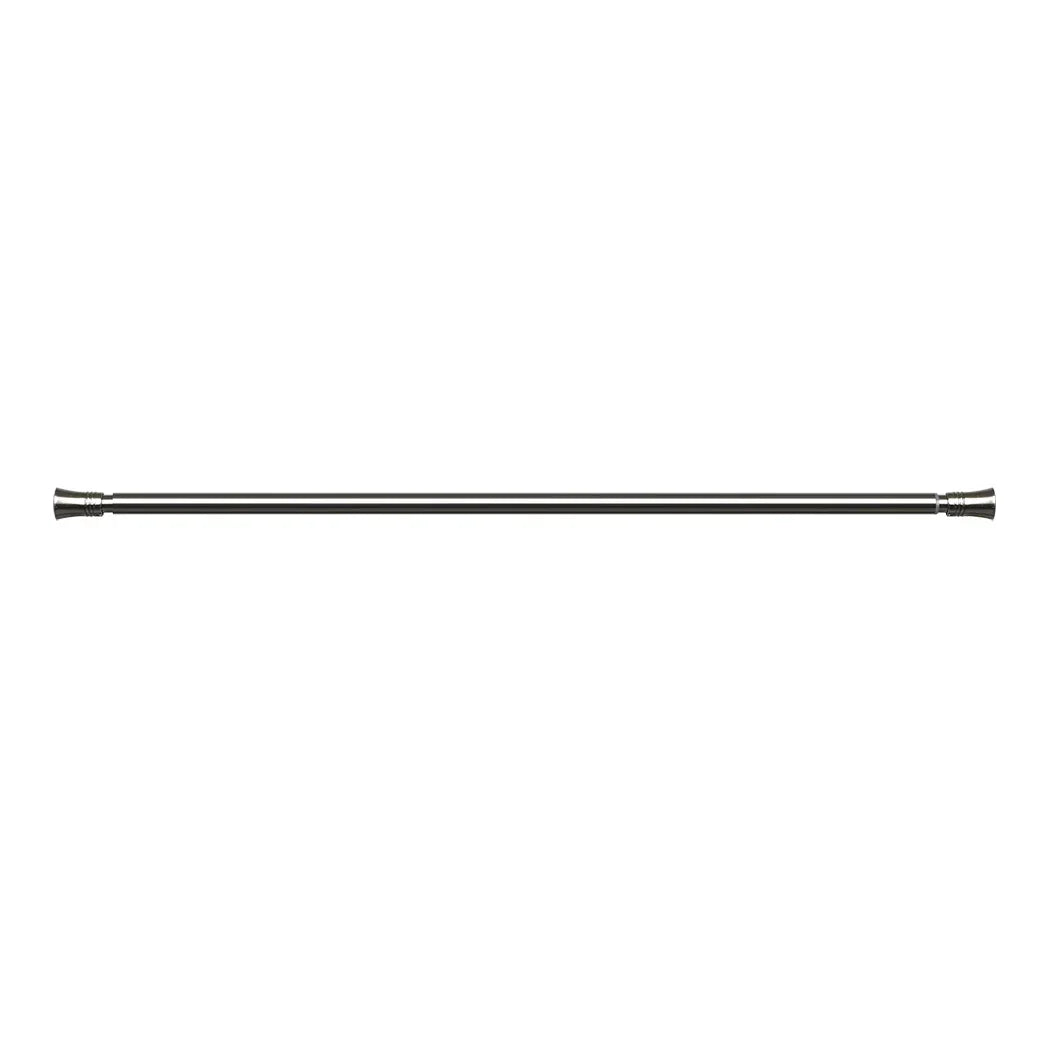 Marlow Satin Nickel Curtain Rod Steel Quiet Rail Pole Pommel Set Adjustable-2018816721514795010