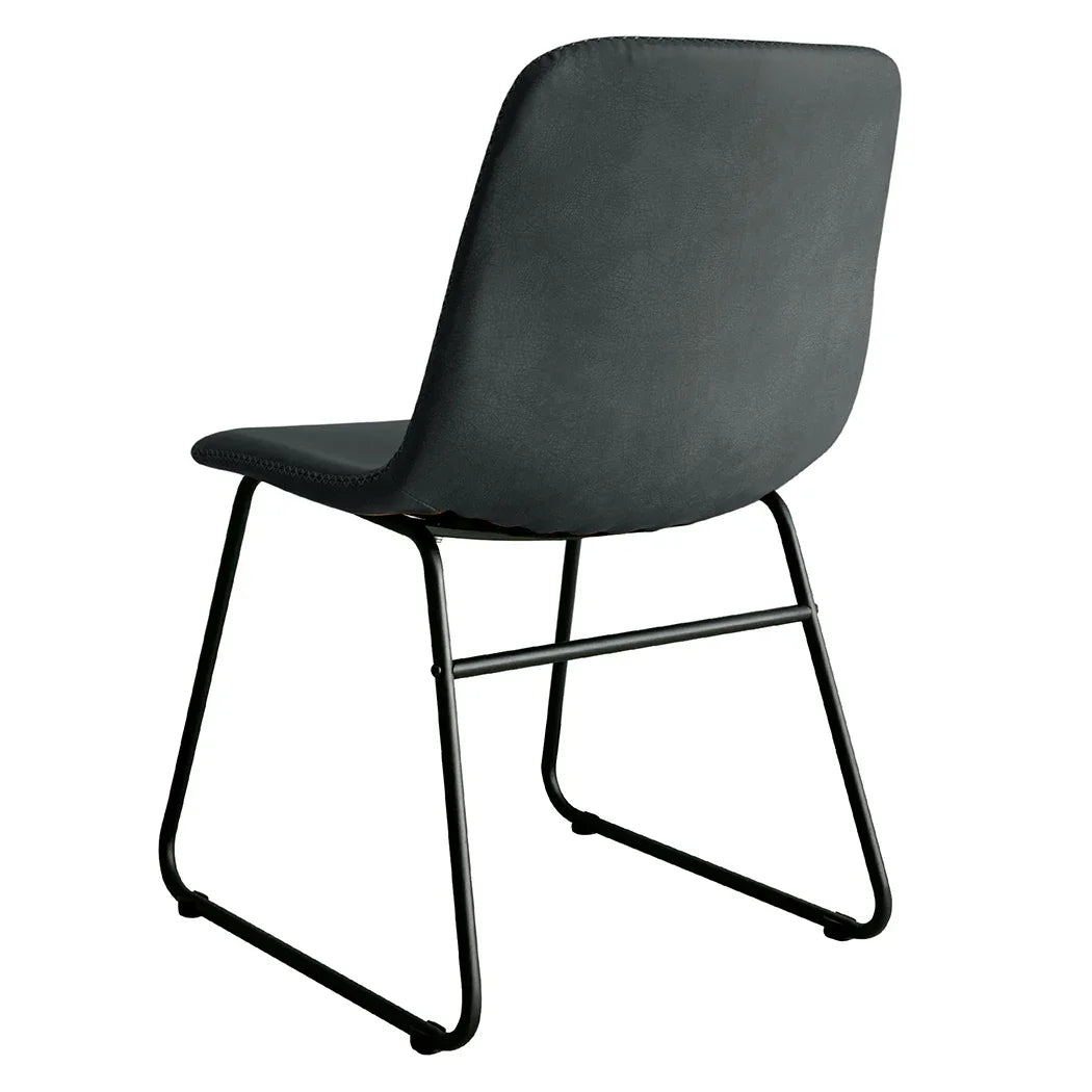 Levede 2x Dining Chairs Kitchen Table Black-2006733277083340803
