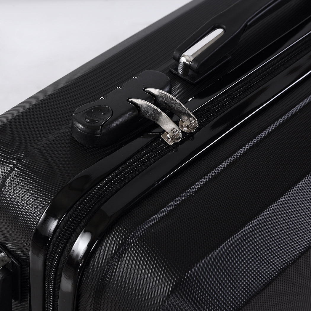 Slimbridge 2pcs 20"Travel Luggage Set Black-1864184360790528003