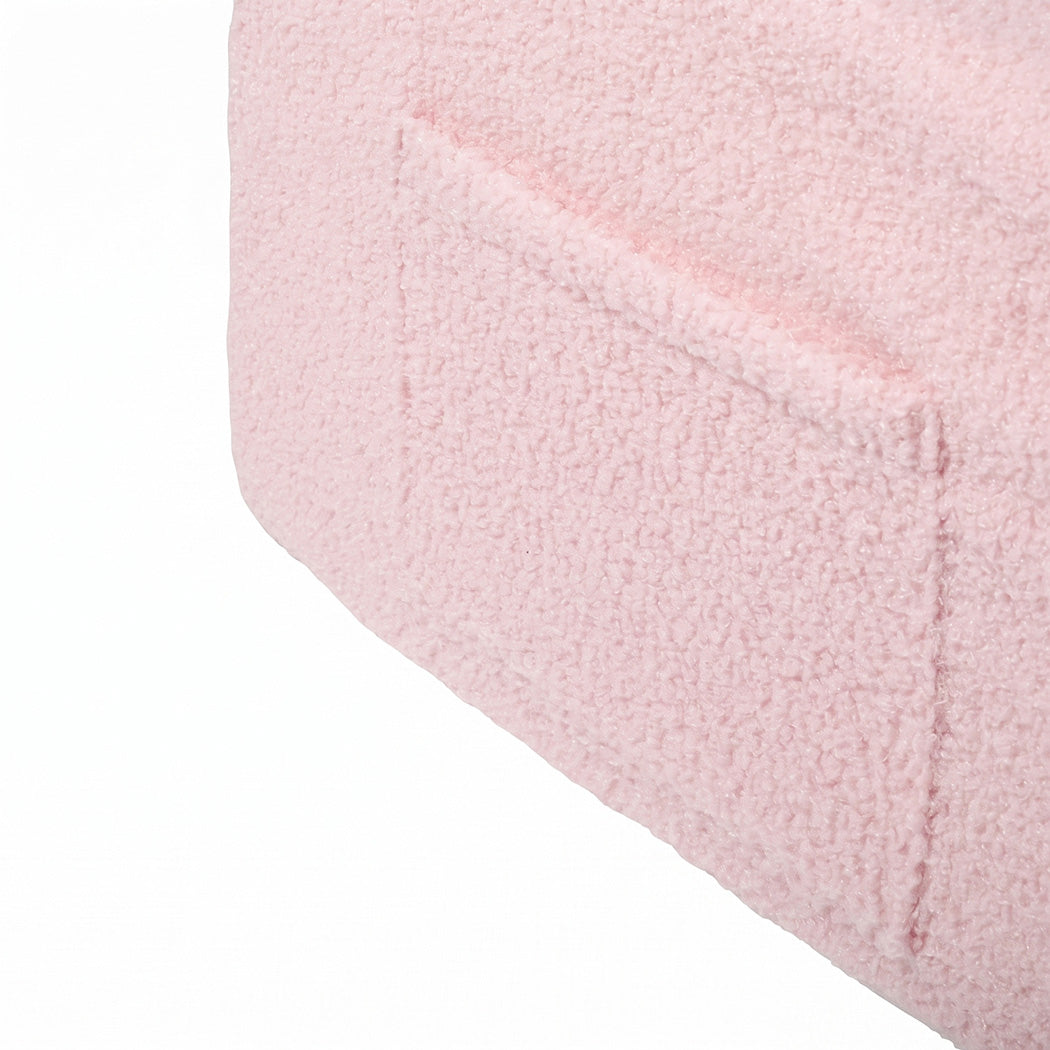 BoPeep Kids Sofa Fold Out Couch 3 In 1 Teddy Fleece Convertible Chair Pink-2109799595553525764