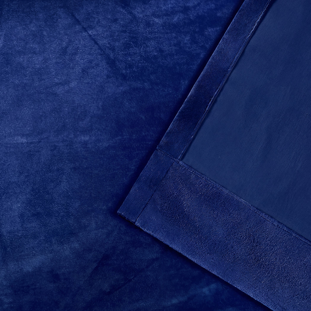 Marlow Velvet Blackout Curtains 2-Panel Room Darkening Eyelet Curtains 132x160cm-2072893566673358851