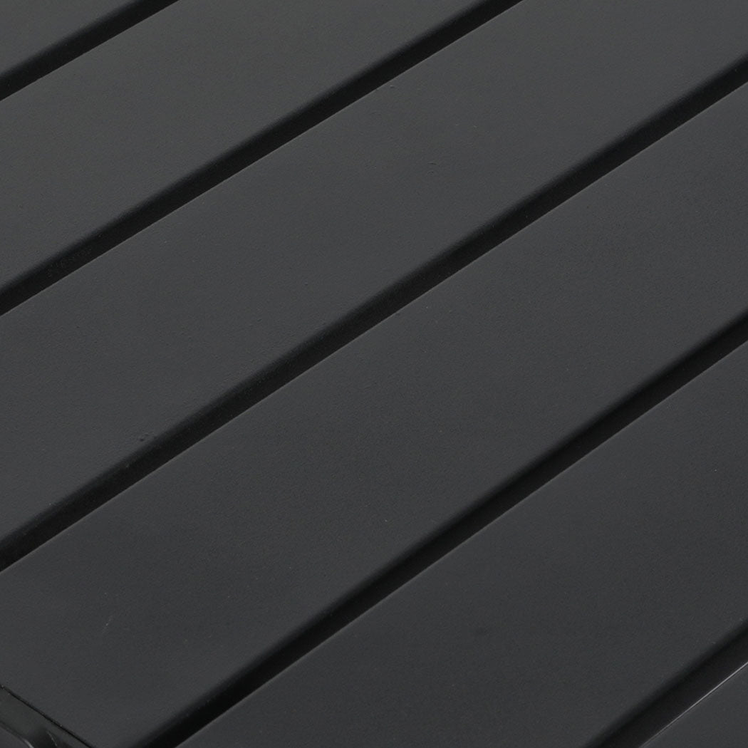 Levede Folding Camping Table Chair Set Black-1973194001569943555