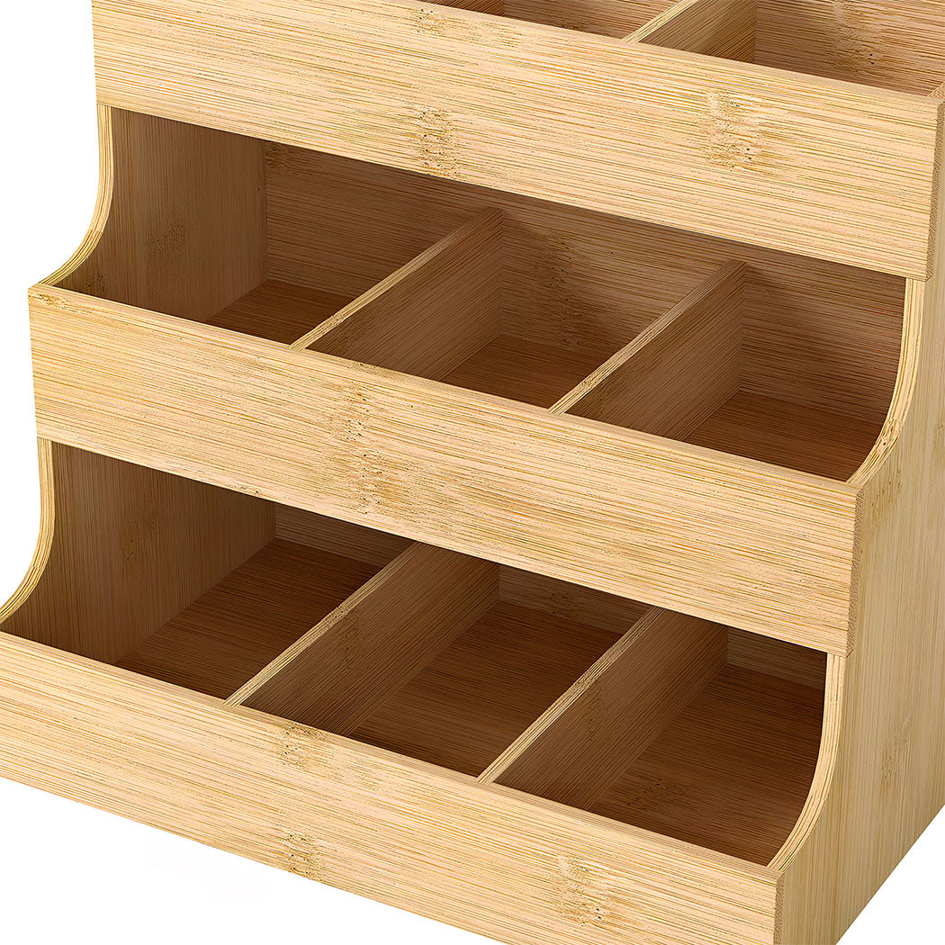 Toque Vertical Bamboo Tea Organizer Holds 180 Tea Bags-2006732763629228035
