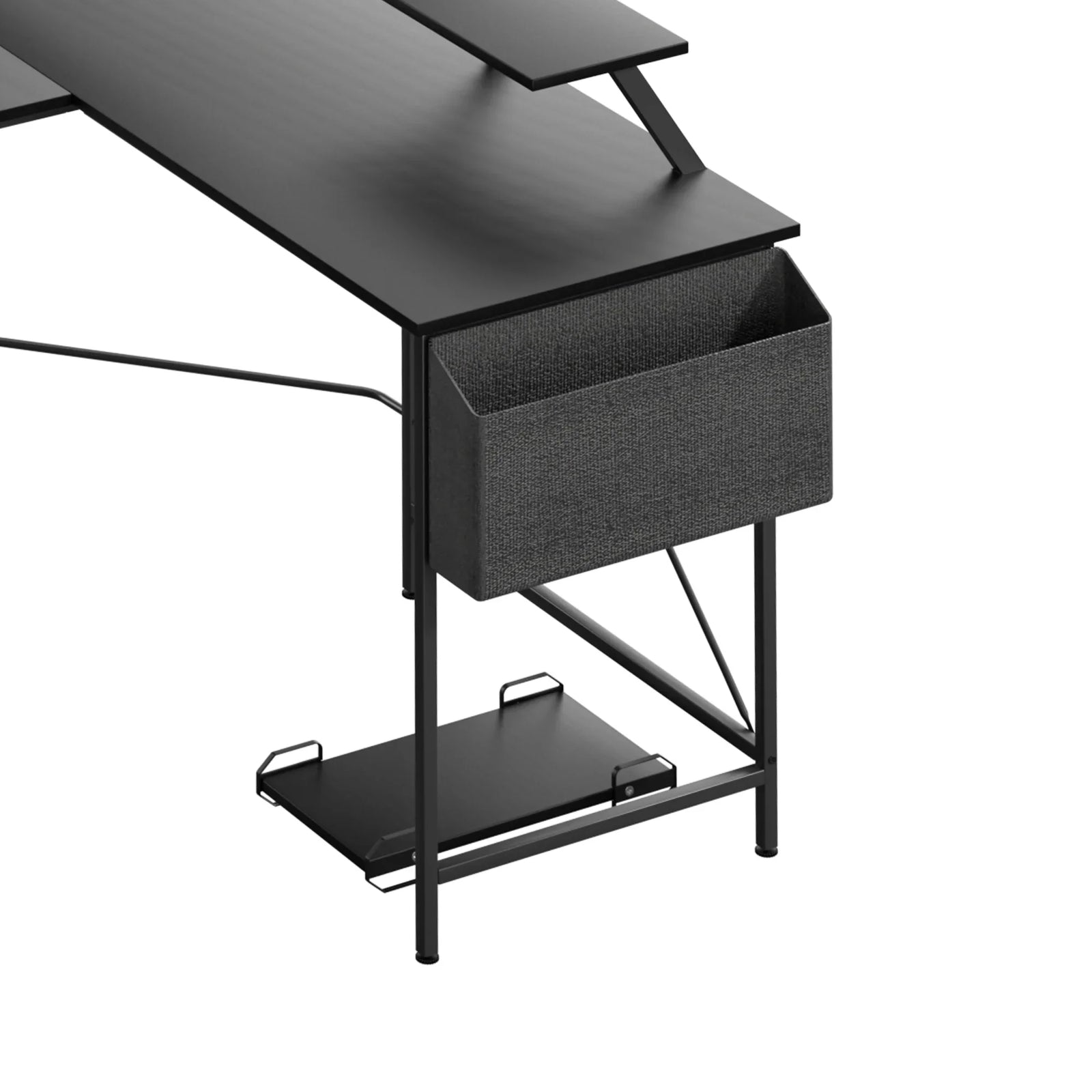 Levede Computer Desk Corner Desk Black-2006732838304616451