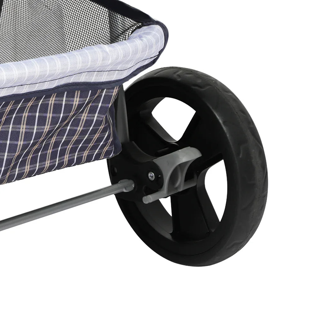 PaWz Large Pet Stroller Dog Cat Carrier Plaid-2006733030680563715