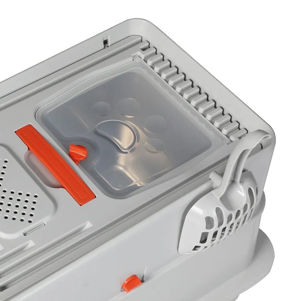 Pawz Stainless Steel Cats Litter Box Hooded High Enclosed Large Kitty Toilet-2050056767643193347
