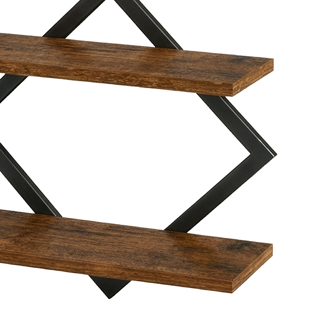 Levede Wall Shelf Floating 2 Tier Storage Decorative Bookshelf 2 Pcs Living Room-2072893560688087043