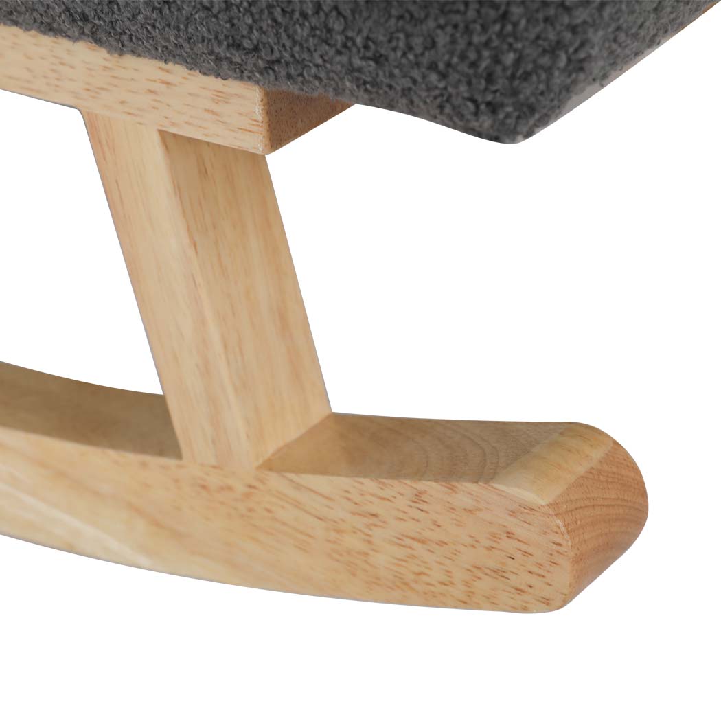 Levede Fleece Rocking Chair with footstool-1937319794885922819