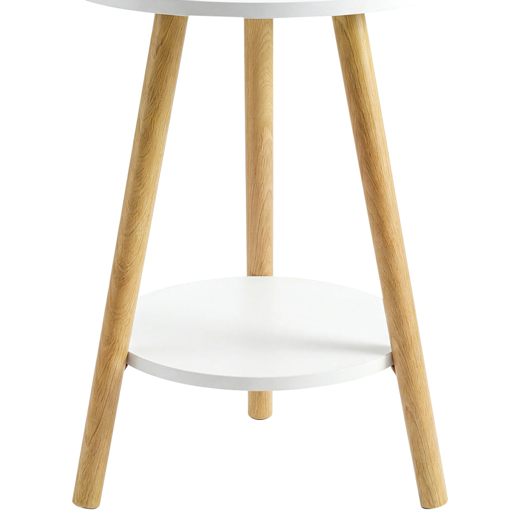 Levede Round Coffee Table 2-Layer Living Room End Tables Bedroom Side Tables-2050059016905822211