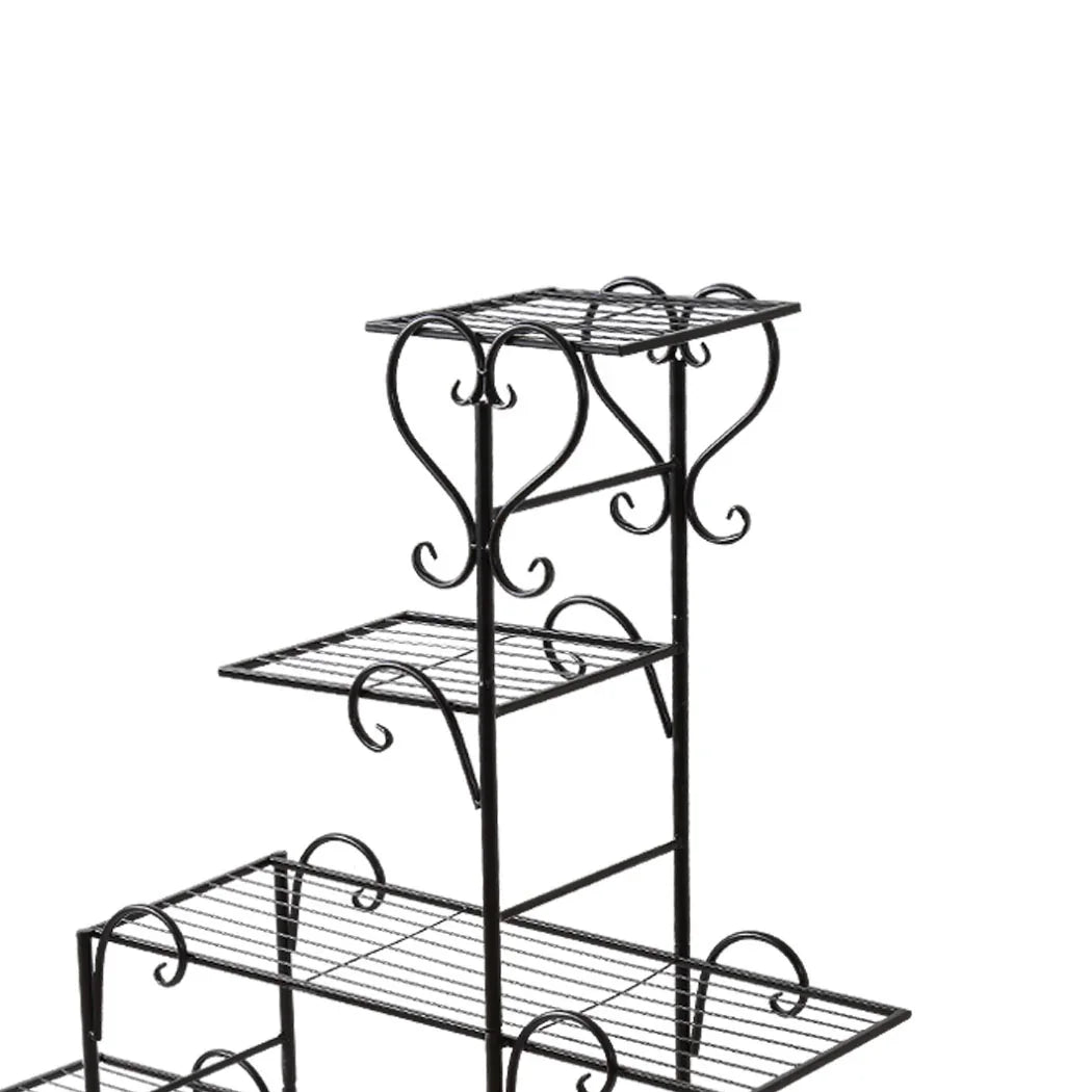 Levede Plant Stand Outdoor Indoor Metal Black-2018816719711244291