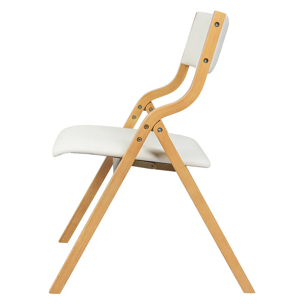 Levede 4x Dining Chairs Foldable PU Beige-2006732727788900355