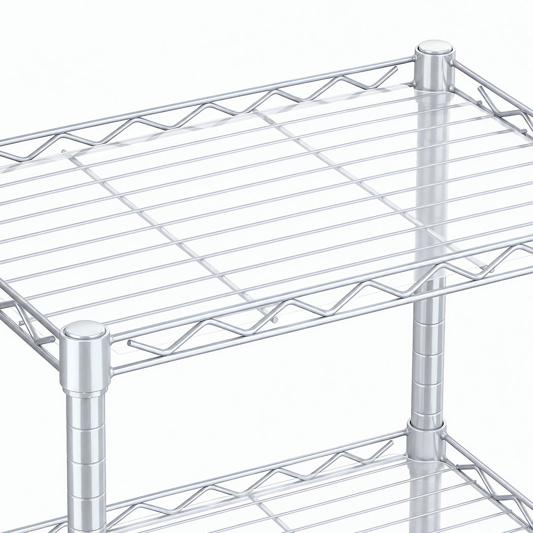 Levede Shelving Unit Adjustable Rack 6 Tier 161cm Carbon Steel  Laundry Silver-2109799590394531844