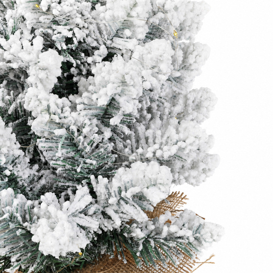 Santaco Christmas Tree 49cm Mini Christmas Tree LED Lights Snow Flocked PVC-2100035037939503107