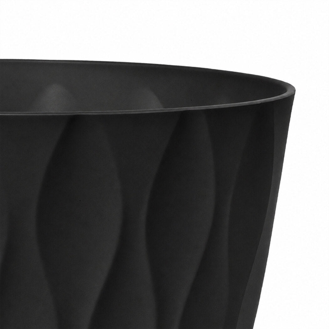 Toque Plant Pots 5 Pcs 8 Inchs Plastic Planter Pots with Drainage Saucers Black-2072893580812357635