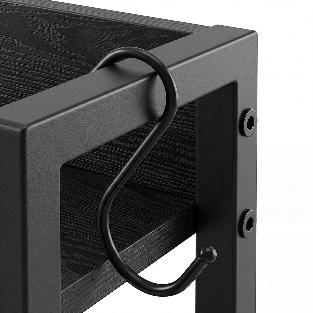Levede Bedside Table with Charging Station 3 Drawer RGB Light Night Stand Black-2109799597017337860
