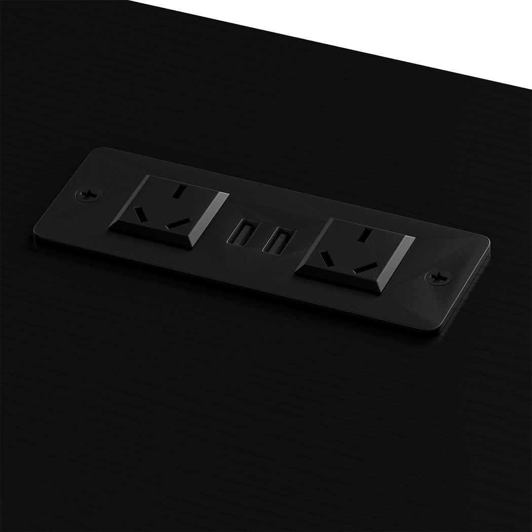 Levede L Shaped Gaming Desk with Storage Drawers Black-2006733412379004931