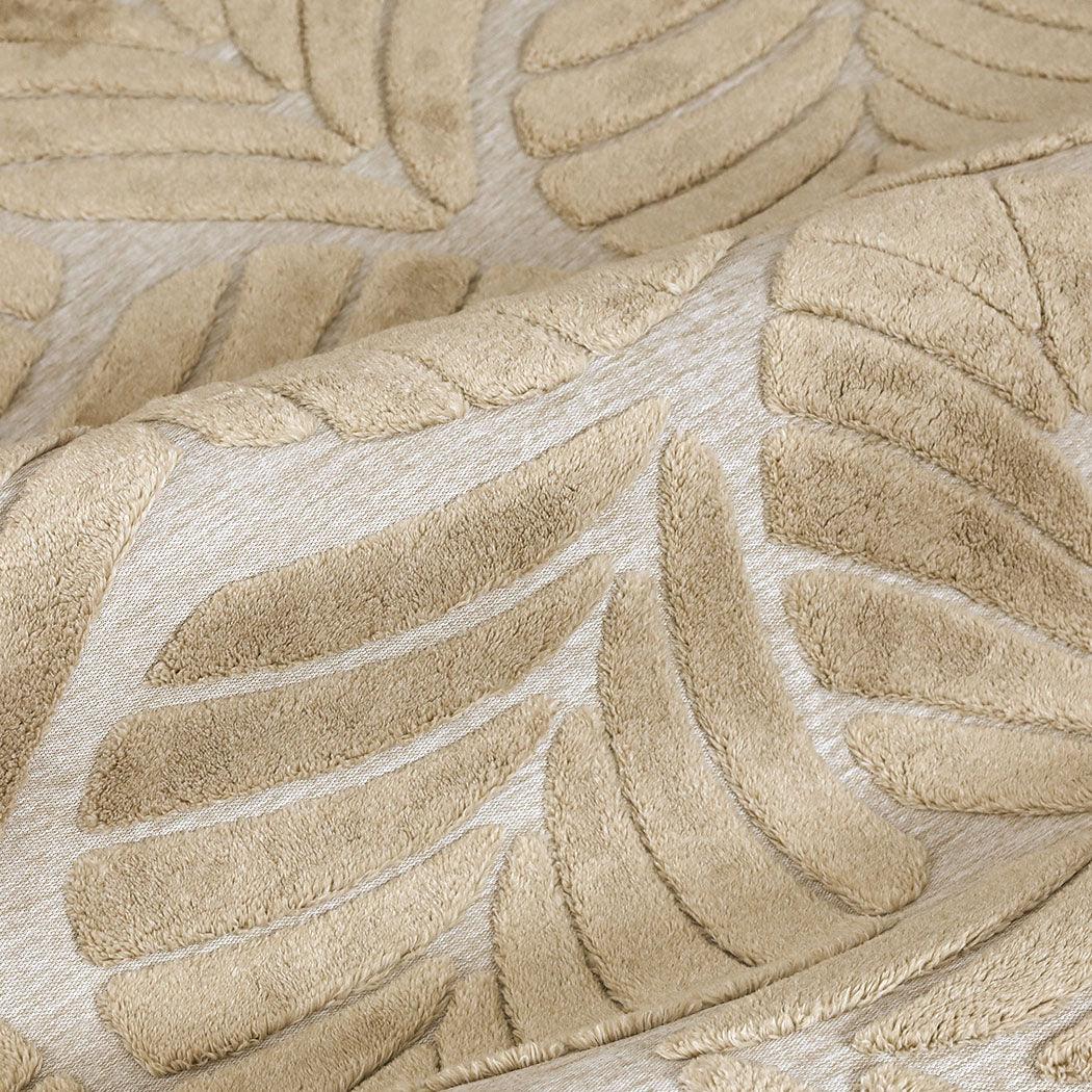 Marlow Floor Rug Soft Embossed Carpet Non Slip Plush Shaggy Rugs Leaf Pattern-2029387196552843267