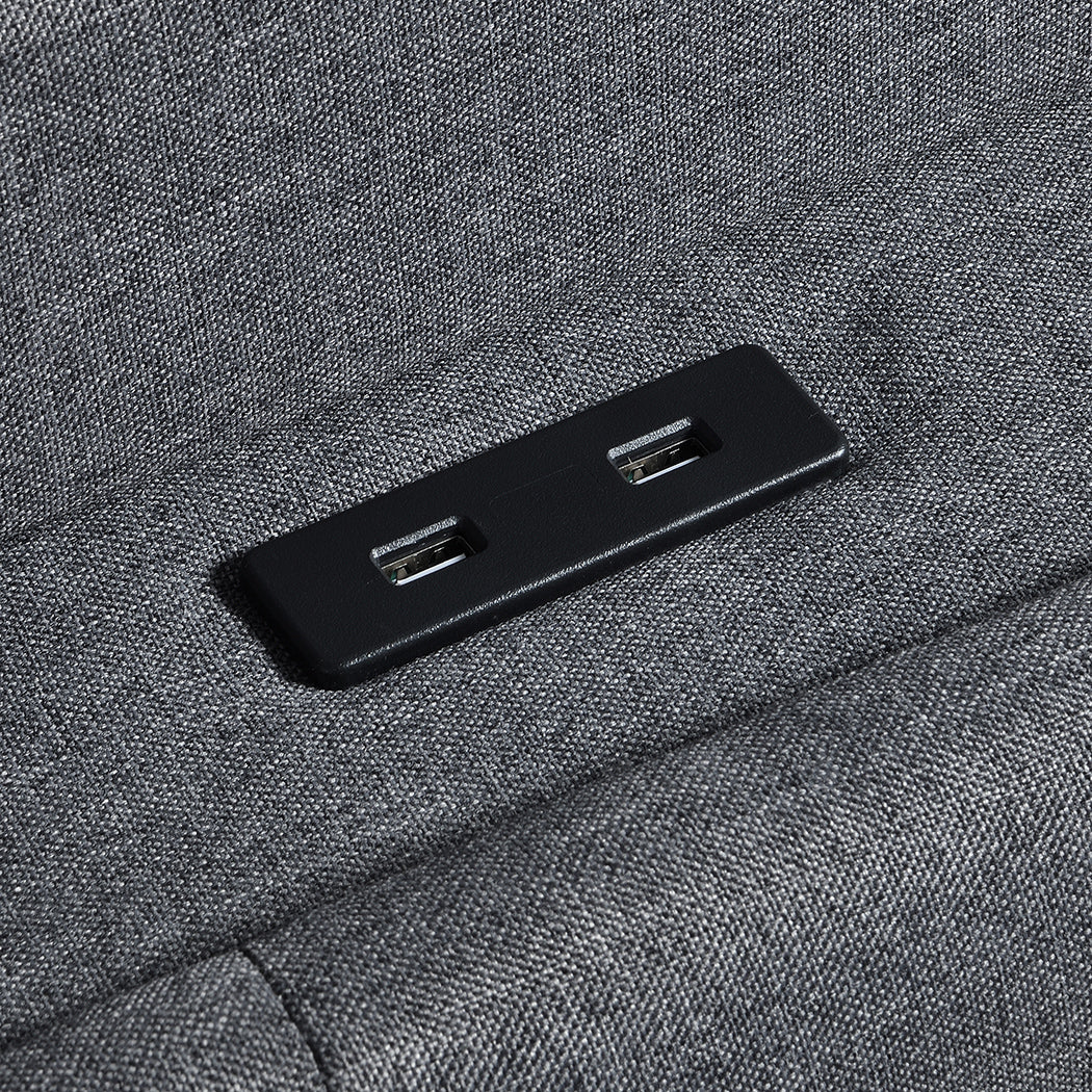 Levede Double Bed Frame Gas Lift LED Light-1973193467190448131